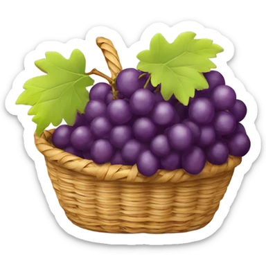 Basket of grapes sticker