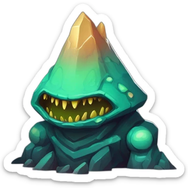 alien mountain creature scifi roguelike rpg style inspired by slay the spire digital art sticker