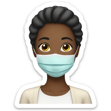 Aesthetic woman with face mask sticker