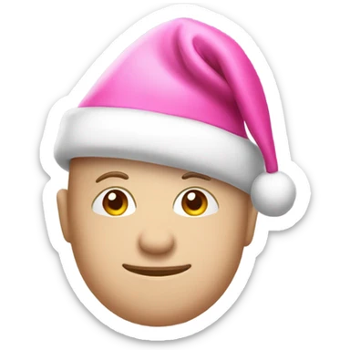 Pink Santa hat sticker