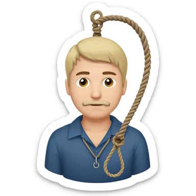 A man with a noose around his neck sticker