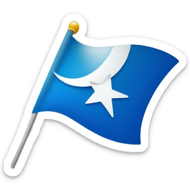  blue base with a white crescent and a white star flag sticker