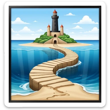the sea is split in half. left and right side tower up, in the middle is a path on the floor of the sea sticker