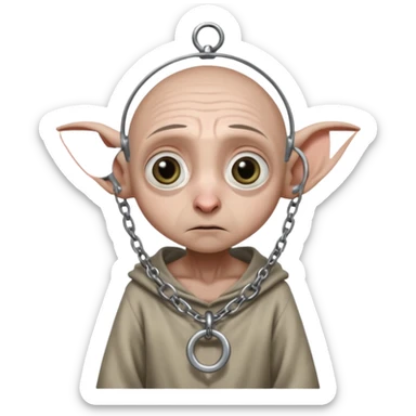 Dobby the house elf in steel chastity cage sticker