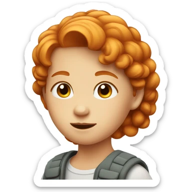 Cute ginger girl sticker