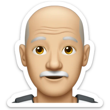 European bald prisoner in his sixties sticker