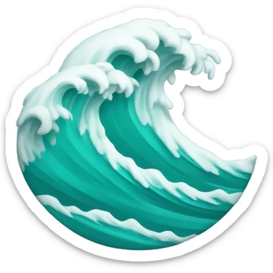 teal ocean wave sticker