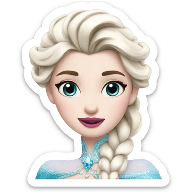 elsa frozen with pink lips sticker