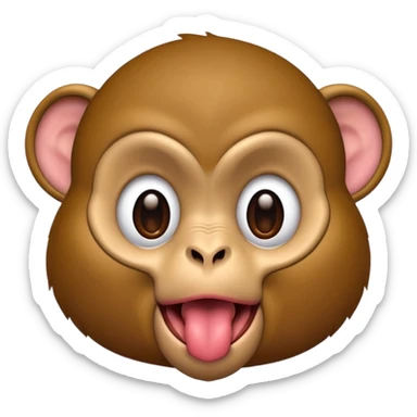 monkey sticking out tongue sticker