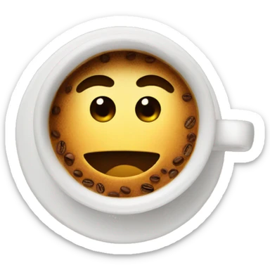emoji with coffee eyes  sticker