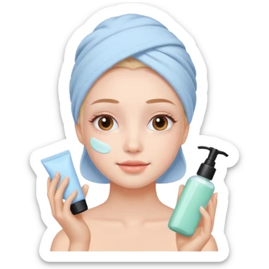 cute pastel colors skin care sticker