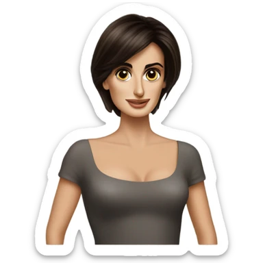 Penelope cruz with dark brown hair bob sticker