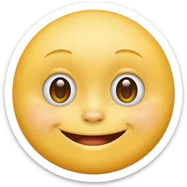 Emoji, yellow round smiling face, totally closed mouth sticker