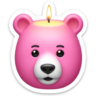 pink Bear shaped candle  sticker