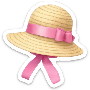 Cottage sun hat with pink ribbon  sticker