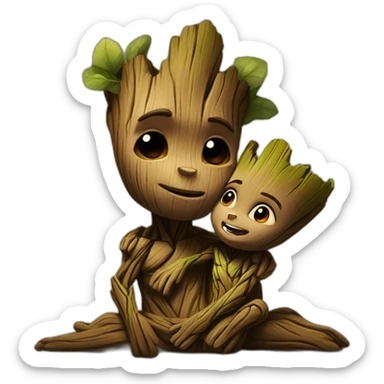 groot kiss love sticker