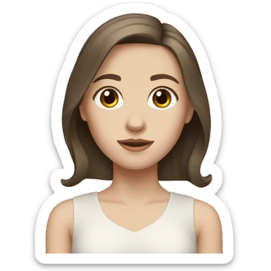girl with pale skin brown eyes and brown hair sticker