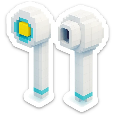 white EarPods headphones with a futuristic look sticker