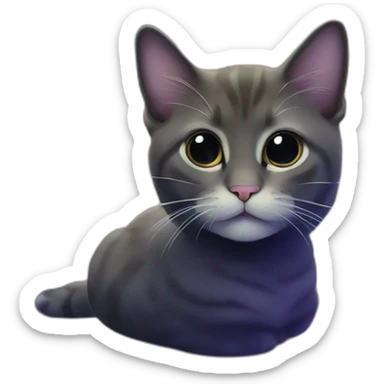 suprising small cat on spreading out nebula with dark cosmic space background sticker