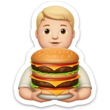 Fat Boy with burger tower sticker