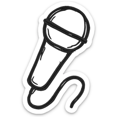 custom microphone emoji, minimalistic, flat design, bold lines sticker