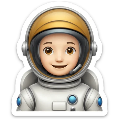retro robot Astronaut in white EVA suit with clear dome helmet sticker