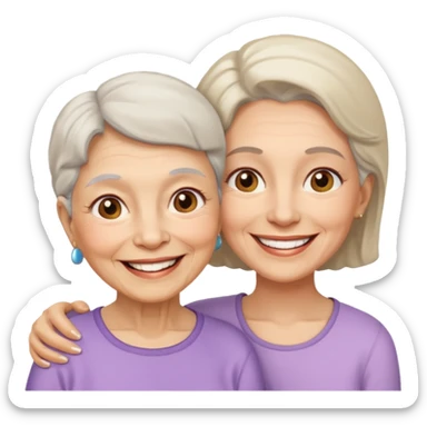 Silueta de anciana e hija sticker