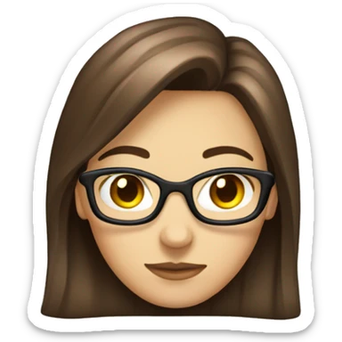 Brown hair brown eyed Computer Nerd Girl sticker