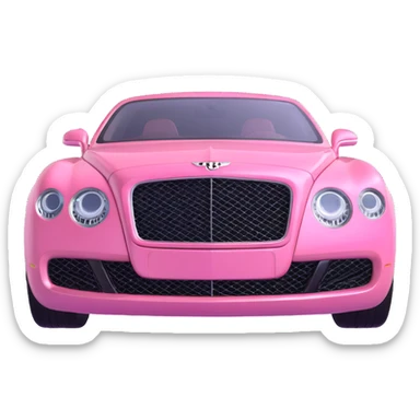 Pink Bentley emblem, 3D style, metallic and glossy, luxury automotive logo, no text sticker