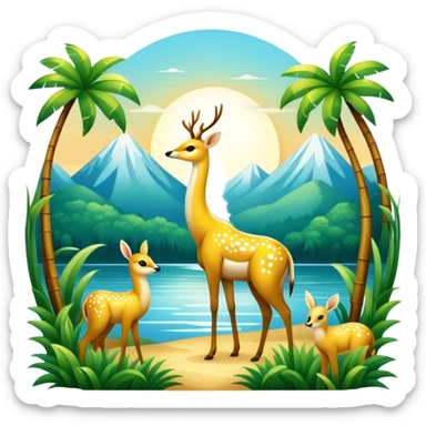  Glorious Shiny Sparkly Scenic Scenery Deco Wildlife sticker