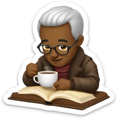 Cozy books and coffee vibe sticker