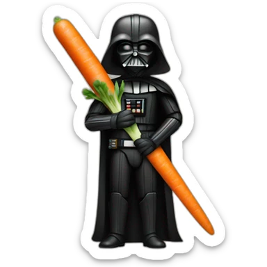 dark vador with a carrot as sword sticker
