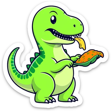 Dinosaur eating someone sticker