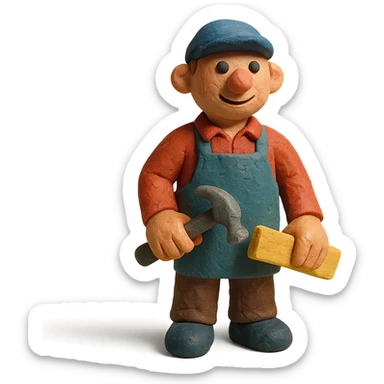 claymation style carpenter sticker