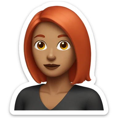 woman with red shoulder length hair sticker