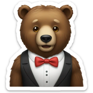 bear with bow tie sticker
