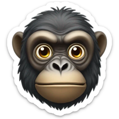 ape with the face of an owl sticker