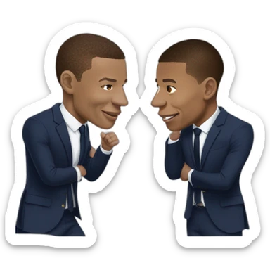 Macron avec kylian mbappé déguiser en tortue  sticker