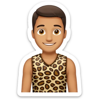 man with dress animal print \ sticker