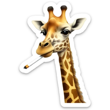 Giraffe with a cigarette  sticker