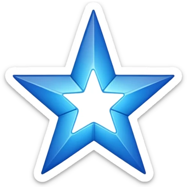 Estrella de color azul sólido  sticker