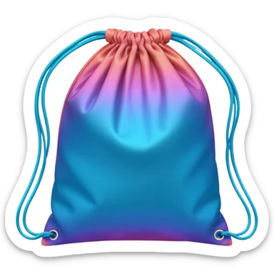 coins  pack in gradient of turquoise, blue, pink, purple, and coral color in bag sticker