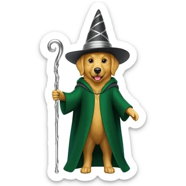 Dog wizard sticker
