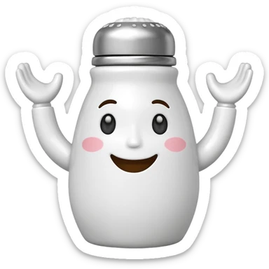 Salt shaker with a face natural has a 2 legs sticker