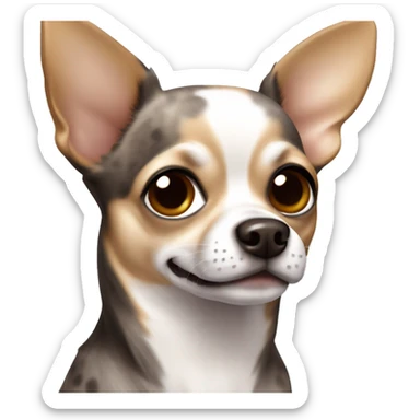 chihuahua with brown grey colors and some dark Spots sticker
