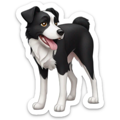 short-hair-black-and-white-border-collie-american-bulldog sticker