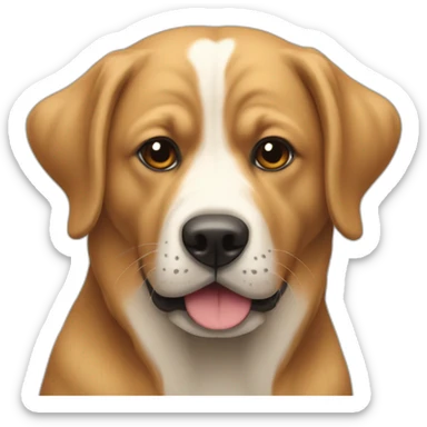 Un chien qui tien un cœur dans sa geule sticker