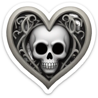 Gothic heart skull sticker