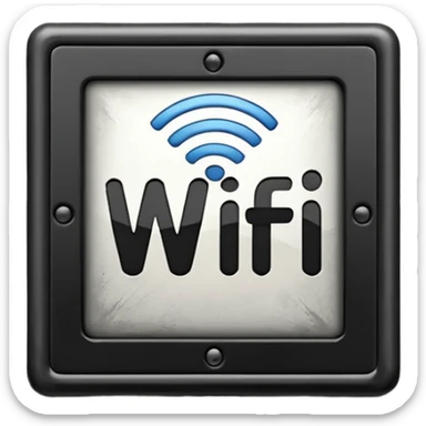 A Block saying "wifi" lying on a street in a quiet village sticker