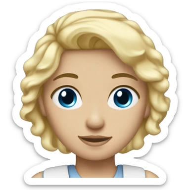 blonde haired girl blue eyes halo  sticker